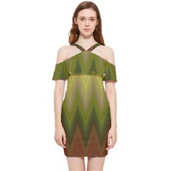 Zig Zag Chevron Classic Pattern Shoulder Frill Bodycon Summer Dress by Celenk