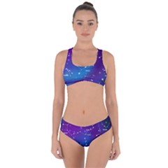 Realistic Night Sky With Constellation Criss Cross Bikini Set by Wegoenart