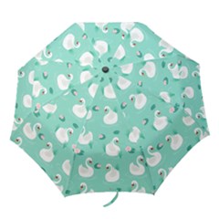 Elegant Swan Seamless Pattern Folding Umbrellas by Wegoenart