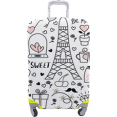 Big Collection With Hand Drawn Object Valentine Day Luggage Cover (large)