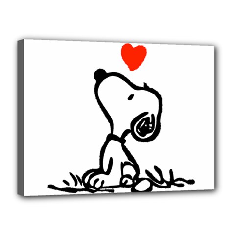 Snoopy Love Canvas 16  X 12  (stretched) by Jancukart