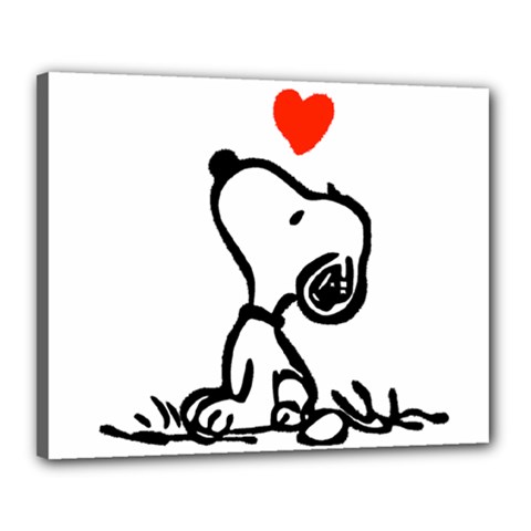 Snoopy Love Canvas 20  X 16  (stretched) by Jancukart