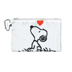 Snoopy Love Canvas Cosmetic Bag (medium) by Jancukart