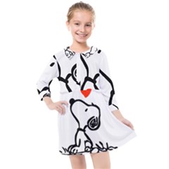 Snoopy Love Kids  Quarter Sleeve Shirt Dress