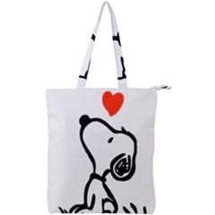 Snoopy Love Double Zip Up Tote Bag by Jancukart