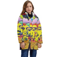 Psychedelic Rock Jimi Hendrix Kid s Hooded Longline Puffer Jacket by Jancukart