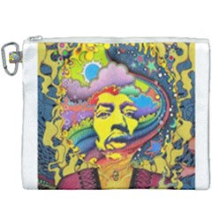 Psychedelic Rock Jimi Hendrix Canvas Cosmetic Bag (xxxl) by Jancukart