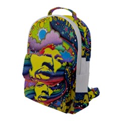 Psychedelic Rock Jimi Hendrix Flap Pocket Backpack (large) by Jancukart