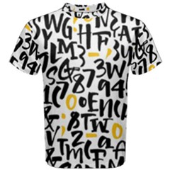 Letters Pattern Men s Cotton Tee by Wegoenart