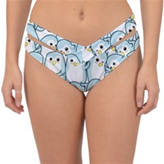 Penguin Pattern Double Strap Halter Bikini Bottom by Wegoenart