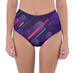 Colorful-abstract-background Reversible High-Waist Bikini Bottoms