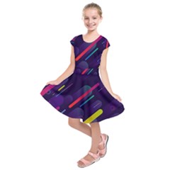 Colorful-abstract-background Kids  Short Sleeve Dress