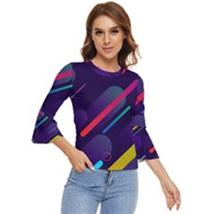 Colorful-abstract-background Bell Sleeve Top