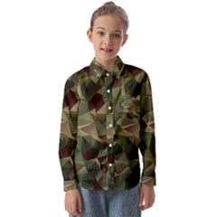 Abstract-vector-military-camouflage-background Kids  Long Sleeve Shirt by Wegoenart