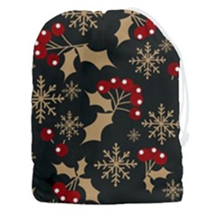 Christmas Pattern With Snowflakes-berries Drawstring Pouch (3xl) by Wegoenart