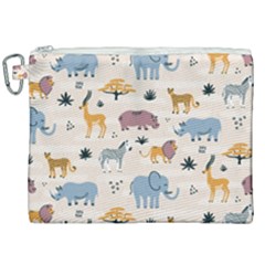 Wild-animals-seamless-pattern Canvas Cosmetic Bag (xxl) by Wegoenart