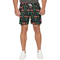 Hand-drawn-happy-birthday-pattern-background Men s Runner Shorts by Wegoenart