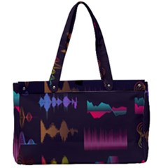 Colorful-sound-wave-set Canvas Work Bag by Wegoenart