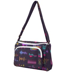 Colorful-sound-wave-set Front Pocket Crossbody Bag by Wegoenart