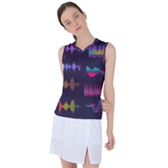 Colorful-sound-wave-set Women s Sleeveless Sports Top by Wegoenart