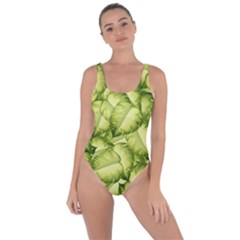 Seamless-pattern-with-green-leaves Bring Sexy Back Swimsuit by Wegoenart