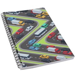 Urban Cars Seamless Texture Isometric Roads Car Traffic Seamless Pattern With Transport City Vector 5 5  X 8 5  Notebook