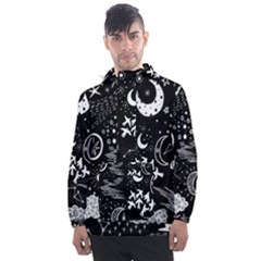 Vector-set-sketch-drawn-with-space Men s Front Pocket Pullover Windbreaker