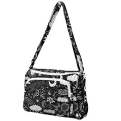 Vector-set-sketch-drawn-with-space Front Pocket Crossbody Bag by Wegoenart