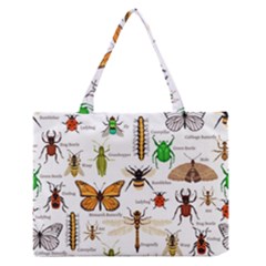 Insects-seamless-pattern Zipper Medium Tote Bag by Wegoenart