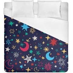 Colorful-background-moons-stars Duvet Cover (king Size) by Wegoenart