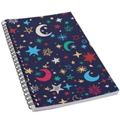 Colorful-background-moons-stars 5 5  X 8 5  Notebook