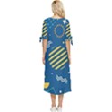 Flat-design-geometric-shapes-background Bow Sleeve Chiffon Midi Dress View4