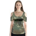 Camouflage-splatters-background Butterfly Sleeve Cutout Tee  View1