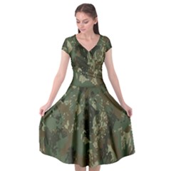 Camouflage-splatters-background Cap Sleeve Wrap Front Dress by Wegoenart
