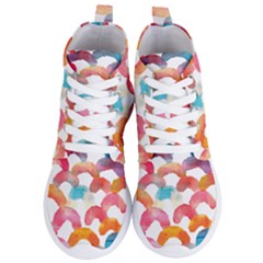 Rainbow Pattern Women s Lightweight High Top Sneakers by designsbymallika