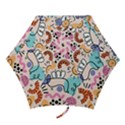 Abstract Doodle Pattern Mini Folding Umbrellas View1