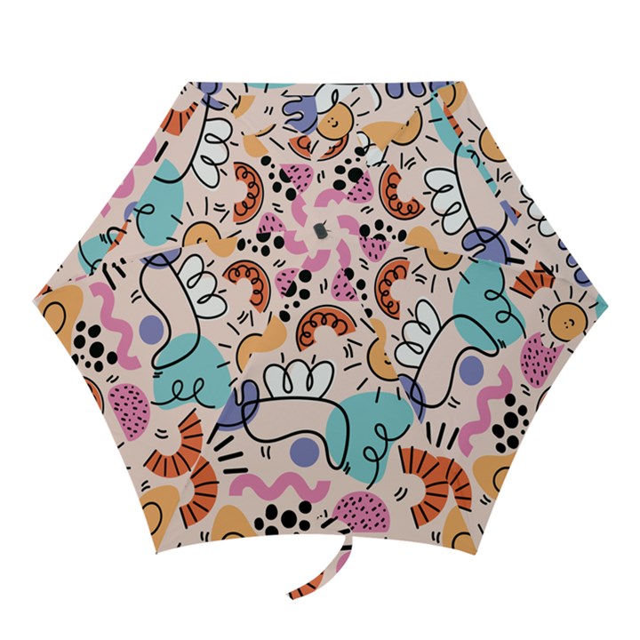 Abstract Doodle Pattern Mini Folding Umbrellas