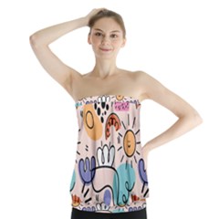 Abstract Doodle Pattern Strapless Top by designsbymallika