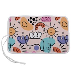 Abstract Doodle Pattern Pen Storage Case (l) by designsbymallika