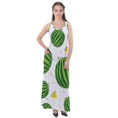 Watermelon Fruit Sleeveless Velour Maxi Dress