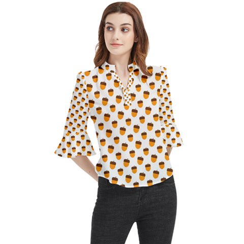 That`s Nuts   Loose Horn Sleeve Chiffon Blouse by ConteMonfrey