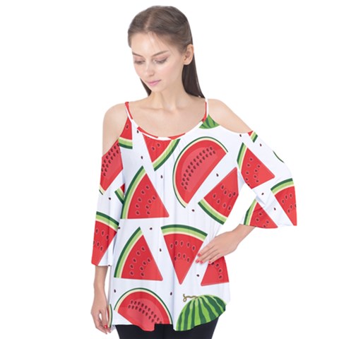 Watermelon Cuties White Flutter Tees by ConteMonfrey