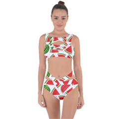 Watermelon Cuties White Bandaged Up Bikini Set  by ConteMonfrey