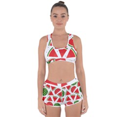 Watermelon Cuties White Racerback Boyleg Bikini Set by ConteMonfrey