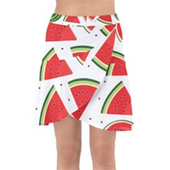 Watermelon Cuties White Wrap Front Skirt by ConteMonfrey