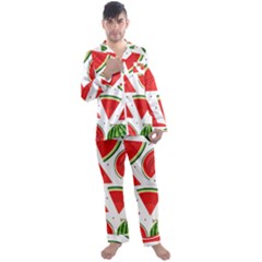 Watermelon Cuties White Men s Long Sleeve Satin Pajamas Set by ConteMonfrey