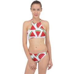 Watermelon Cuties White Racer Front Bikini Set by ConteMonfrey