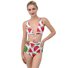 Watermelon Cuties White Tied Up Two Piece Swimsuit by ConteMonfrey