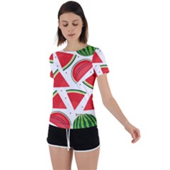 Watermelon Cuties White Back Circle Cutout Sports Tee by ConteMonfrey