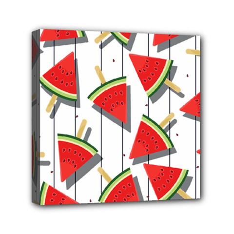 Watermelon Popsicle   Mini Canvas 6  X 6  (stretched) by ConteMonfrey